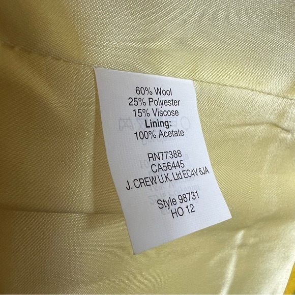 J. Crew majesty yellow button pea coat size 4 great condition - Picture 4 of 9